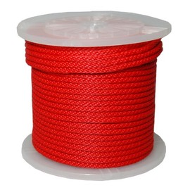 T.W Evans Cordage 98015 5/8-Inch by 200-Feet Solid Braid Propylene Multifilament Derby Rope, Red