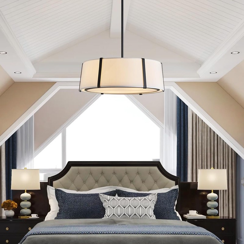 Shrine Lighting Drum Pendant Light, Modern Style, Drum Chandeliers for