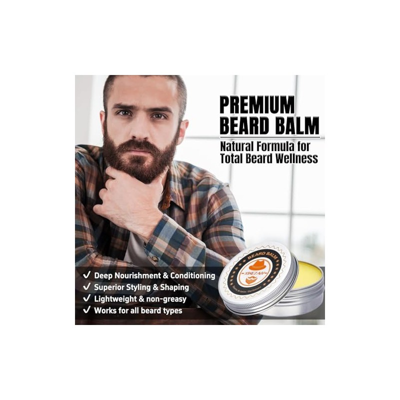 Actualizado barba Grooming Kit w / acondicionador de barba, aceite