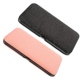 FRCOLOR 2pcs Portable Eyelash Tweezers Storage Case Stylish Tweezers Holder for Easy Carrying and Protection Durable Organizer for Beauty Tools Pink Black