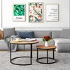 HOJINLINERO Industrial Round Coffee Table Set of 2 End Table