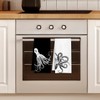 HSIASHENG Black and White Octopus Coastal Kitchen Towels, Beach Nautical