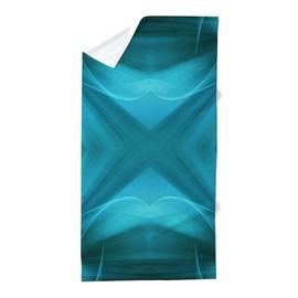 CafePress Abstract Teal Geometric Pattern 30"x60" Absorbent Cotton Back, Soft Beach, Pool Towel