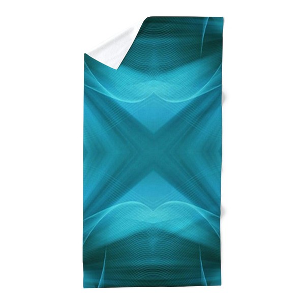 CafePress Abstract Teal Geometric Pattern 30"x60" Absorbent Cotton Back, Soft