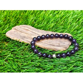 ZILALI Crystal Gemstone Beaded Bracelet, Natural 8mm Stone Bracelet for Women or Men Reiki Chakra Crystal Healing Bracelet for Gift Natural Brazilian Amethyst AAAA Quality