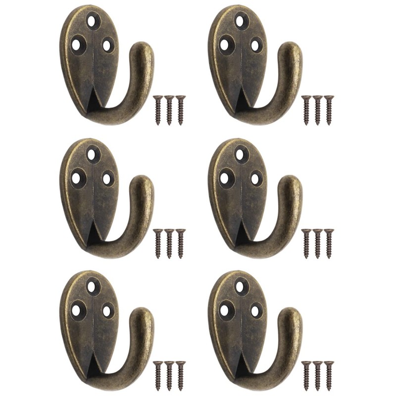 Fuxxer 6 Classic Iron Hooks Coat Hooks Clothes Hooks Bronze