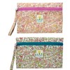 Mini Flower Portable Travel Organizer Pouch Cosmetic Pouch Green 2ea