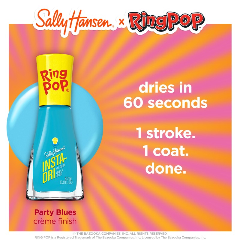 Sally Hansen Insta-Dri®, Ring Pop Party Blues, Quick Dry, Long