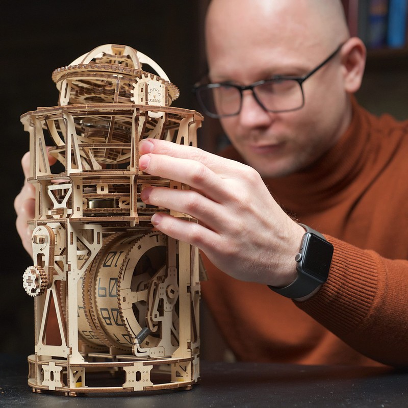 UGEARS Astronomer Table Clock with Tourbillon - 3D Wooden Puzzles