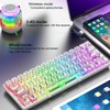 Mechanical Keyboard Bluetooth 2.4G Wireless Wired Hot Swappable White Switch