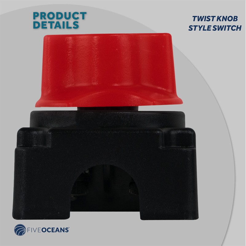 Five Oceans Battery Disconnect Switch, Marine Battery Switch On-Off with
