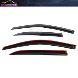 Unbranded Fit For 03-07 Accord Sedan Window Visor Mugen Style Guard w/ Silver Mugen