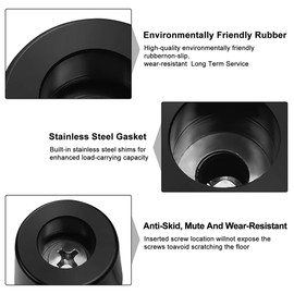 RXKFIGX Pack of 30 Rubber Feet Chopping Boards Rubber Buffer Black Round Rubber Feet for Chopping Boards with Stainless Steel Screws Shock Absorbing Rubber Feet to Protect Against Scratches and