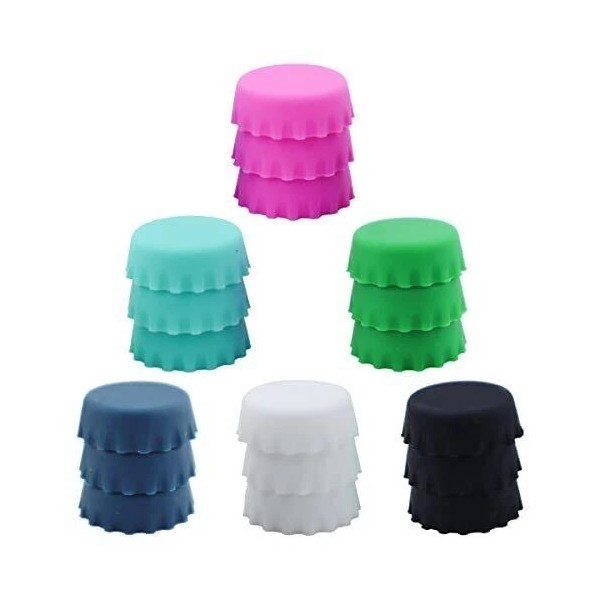 unbranded 18 PCS Silicone Rubber Bottle Caps Reusable Beer Caps