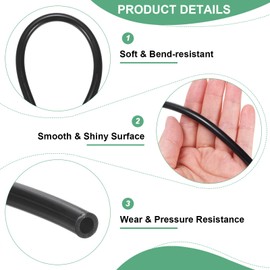 M METERXITY Tubing Carburetor Fuel Vent Line, 4mm(0.16") ID 6mm(0.24") OD 2m(7') Long Polyurethane Gas Oil Tube for ATV/Go Kart/Dirt Bike, Universal Petrol Pipe Replacement [Black]