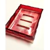 AlenkaD. Clear Resin Soap Dish, Red Hand Designed Bathroom Accessory,
