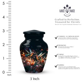 KARYLIZ Hummingbird Urn for Human Ashes - Small Urns for Human Ashes Men - Decorative Keepsake Cremation Urn - Mini Urns for Adult Female Mom 3 Inch