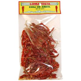 Loma Vista Dried Whole Chili De Arbol, 2 Ounces