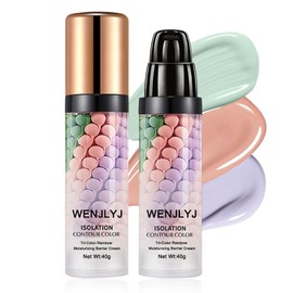 2Pcs One Step Color Corrector,Isolation Cream,Moisturizing Concealer Foundation,Invisible Pore Makeup Primer,Oil Control Color Correcting for Women