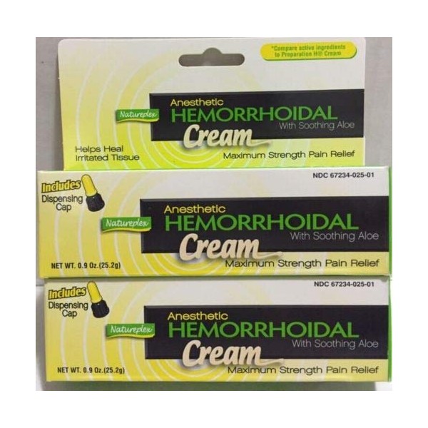 2 Natureplex Aneshetic Hemorrhoidal Hemorrhoidal Cream W/Soothing Aloe Max Strength Relief (hemorroides)