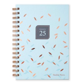 Matilda Myres 2025 A5 Week to View Rose Gold Spiral Bound January to December Hardback Diary - Blue
