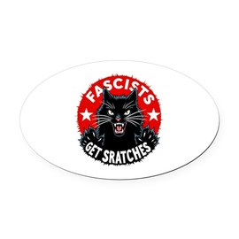 CafePress Cats Against Fascist Anti Trump Euro Oval Car Bumper Magnet