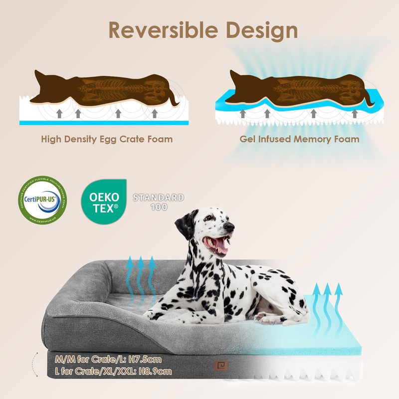 EHEYCIGA Orthopedic XL Dog Bed for Large Sized Dog, 42x30x7.5