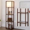 MITELSON Floor Lamp with Shelves, Modern Standing Lamp with Tempered
