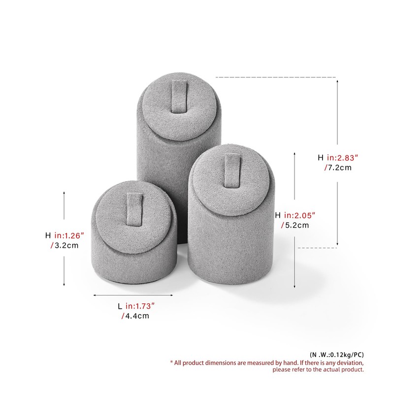 Oirlv Microfibre 3-Piece Ring Stand, Ring Organiser, Holder for Ring,