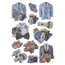 Ideen mit Herz Sticker sheet 3D relief stickers, high-quality embossed with 3D effect, DIN A4 sheet with various motifs (elegant men's classic 05)