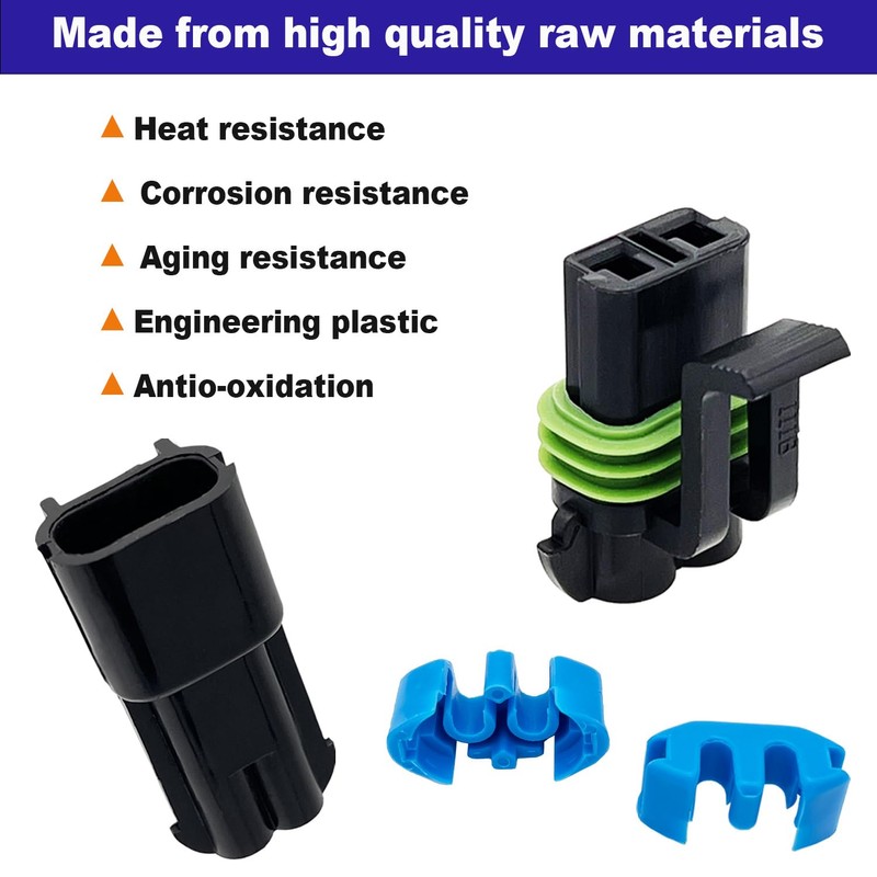 Twippo 14-12 AWG 2 Pin Connector Weather Pack Connectors Kit