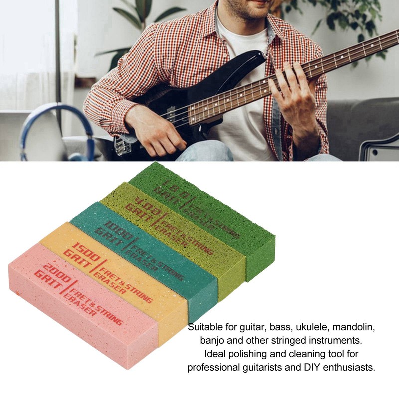 5Pcs Guitar Fret String Eraser 180 400 1000 1500 2000