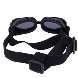 Outdoor Dog Sunglasses Anti-UV Eye Protection Goggles Waterproof Windproof Anti-Fog for Small Pet Puppy Cat (Black)