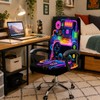 Blacklight Gaming Office Chair Cover, Neon Stretch Desk Chair Slipcover
