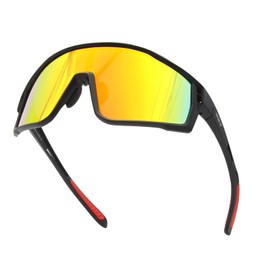 Gafas de sol deportivas polarizadas para hombre mujer, conducción, pesca, ciclismo, bicicleta de montaña, protección UV400 (Oro Llameante)