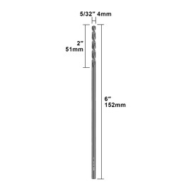 SALI Cobalt Aircraft Extension Drill Bits 10 pcs,5/32"×6" Long Length Drill Bits for Drilling into Sheet Metal, Stainless, Aluminum, Wood, & Copper