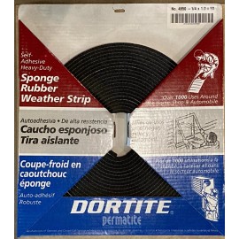 Dor-tite Dortite 4850 Sponge Rubber Weather Strip, 1 in x 1/4 in x 50 ft