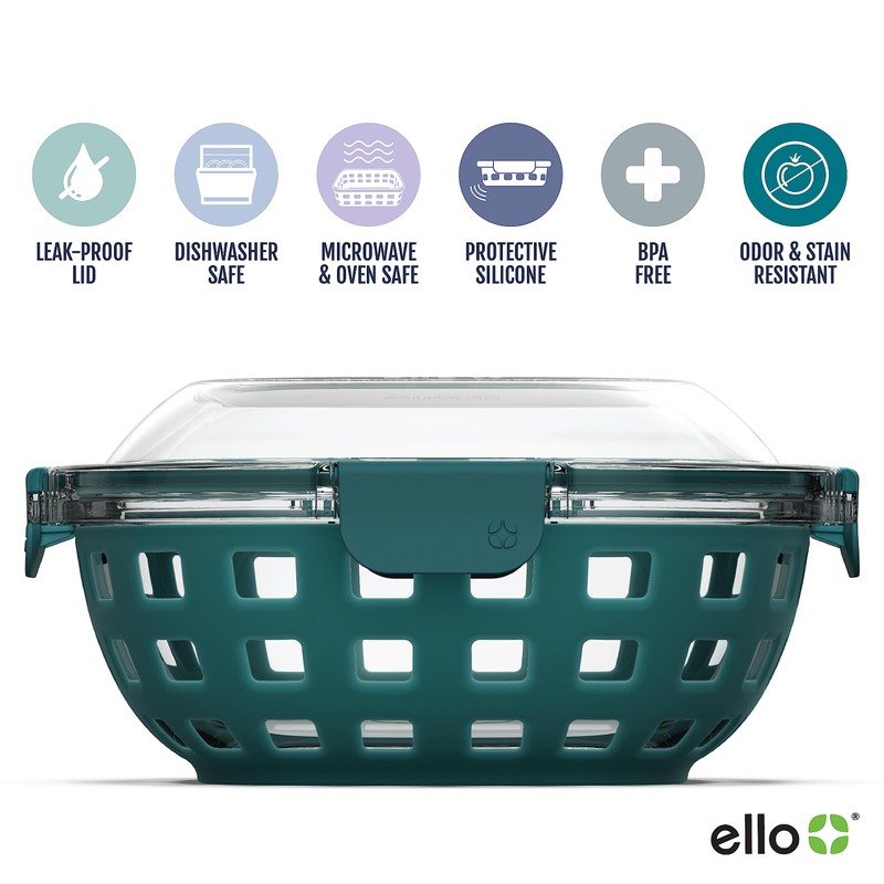 Ello DuraGlass Food Storage Glass Lunch Bowl Container - Meal