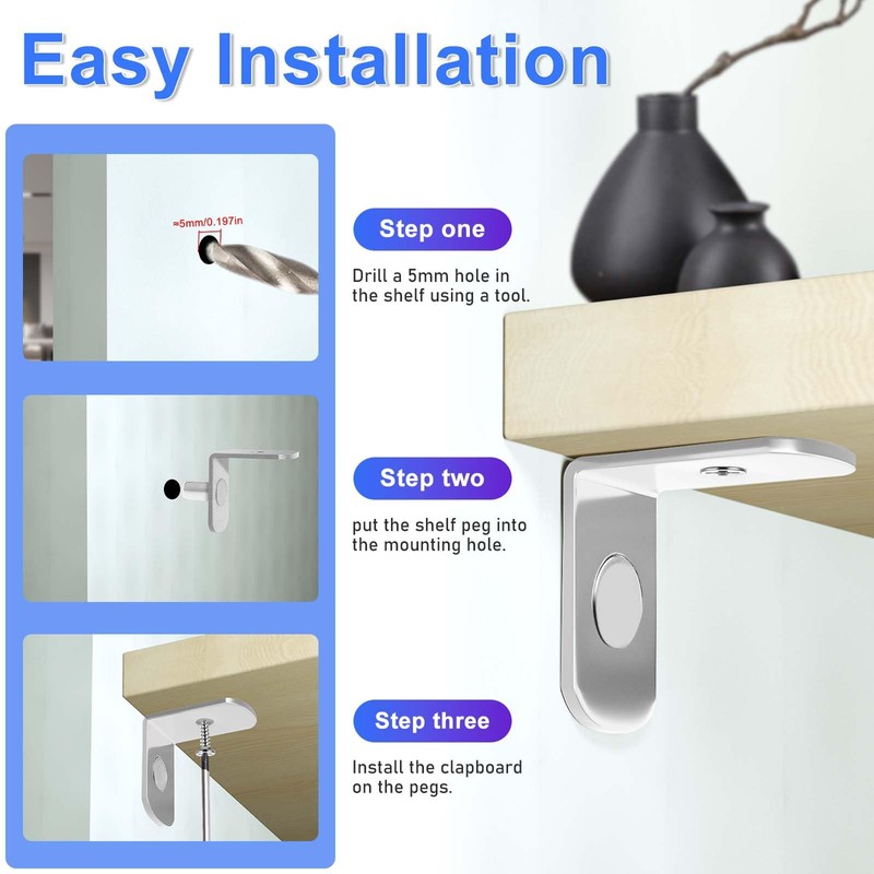 110pcs Shelf Support Pegs Pins Kit,L-Shaped Clips Holders for Cabinet