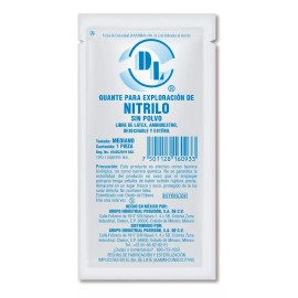 DL Guantes Para Exploración De Nitrilo Dl Esteril Dl C/100 Pars