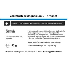 50 g 100% Pure vectosan Magnesium L-Threonate Powder without Additives