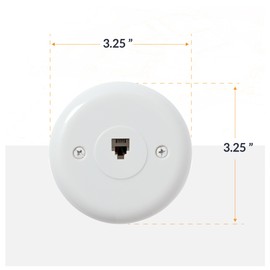 Newhouse Hardware 1-Port Round Telephone Jack Wall Plate, 6P4C, for RJ11 telephone cables, Single Gang, 5-Pack, White (RPWP-WH-05)