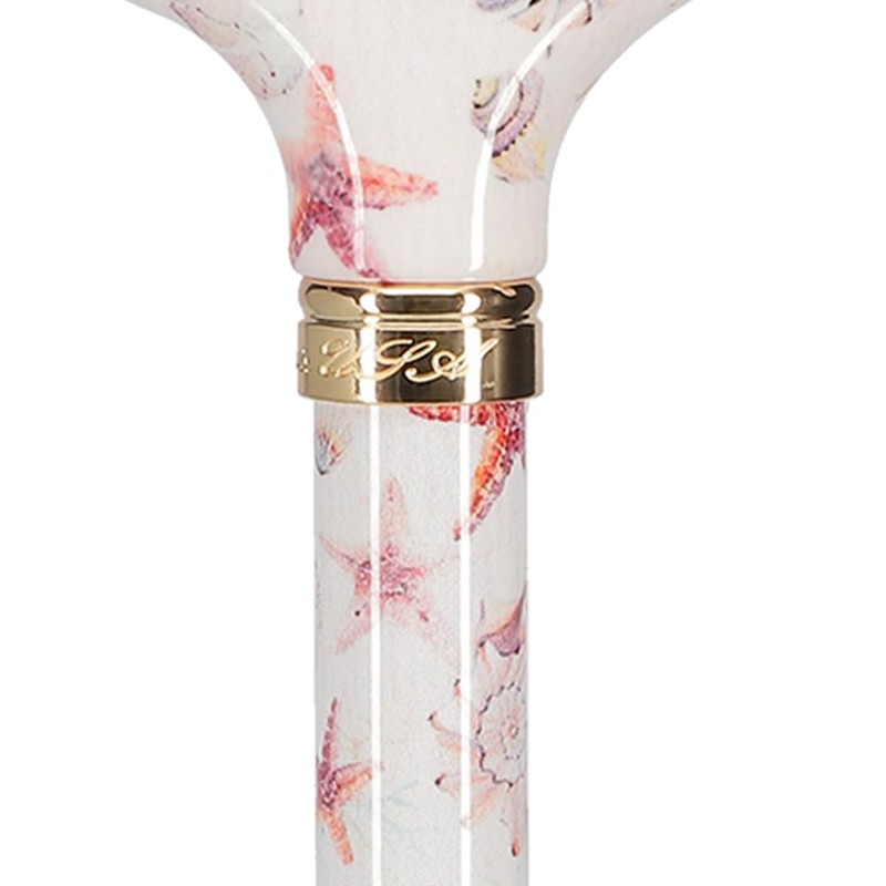 Royal RC Canes Watercolor Seashells Adjustable Designer Derby Cane –