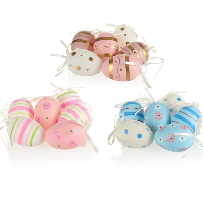 com-four® 18 x Easter Eggs for Hanging, Colourful Easter Eggs