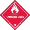 Labelmaster HML6 Flammable Liquid Worded Label, Paper, Hazmat, 4" x
