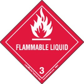 Labelmaster HML6 Flammable Liquid Worded Label, Paper, Hazmat, 4" x 4" (Pack of 500)