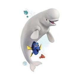 WiggleWalls 8 Inch Bailey Beluga Whale Finding Dory Nemo 2 Movie Removable Peel Self Sticker