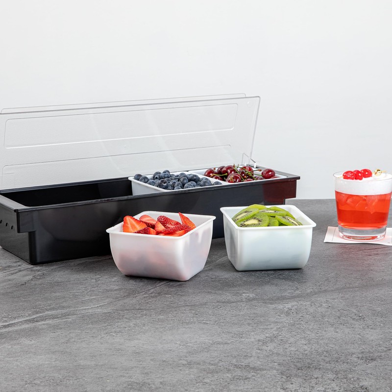 Restaurantware Bar Lux 1.6 Pint White Plastic Condiment Caddy Insert,