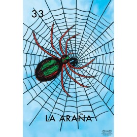 Decor Logistics 33 La Arana Spider Loteria Card Mexican Bingo Lottery Laminated Poster 12x18
