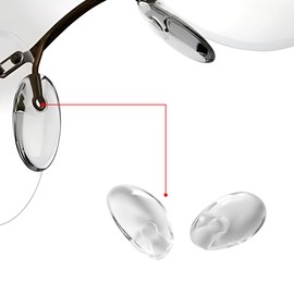hengfento2 Eyeglass Nose Pads Replacement for Silhouette Frameless Glasses Eye Glasses and Eyewear Frames,Soft Silicone Plug in Eye Glasses Parts Push in Nose Piece,Clear Repair Kit